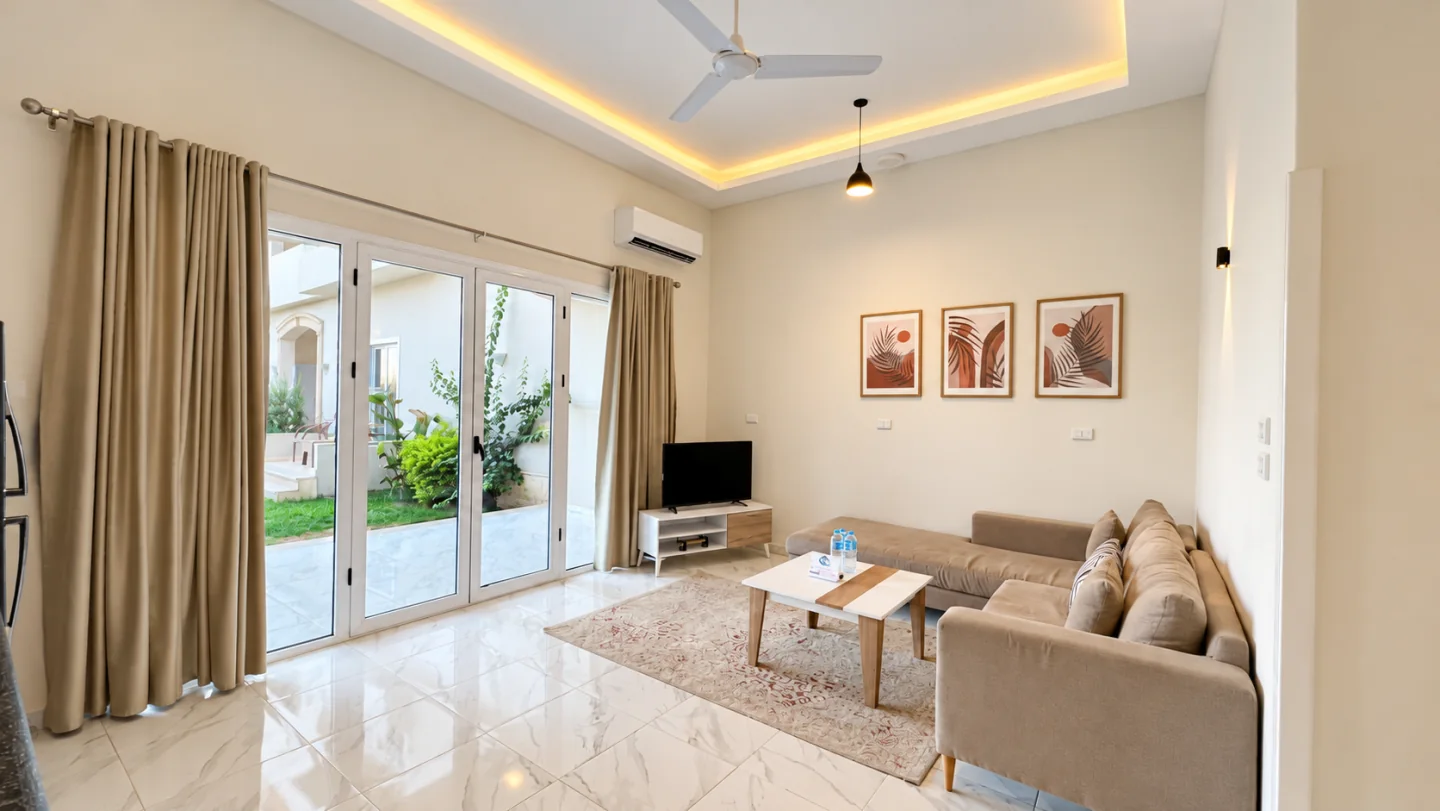 Living room opening onto the garden