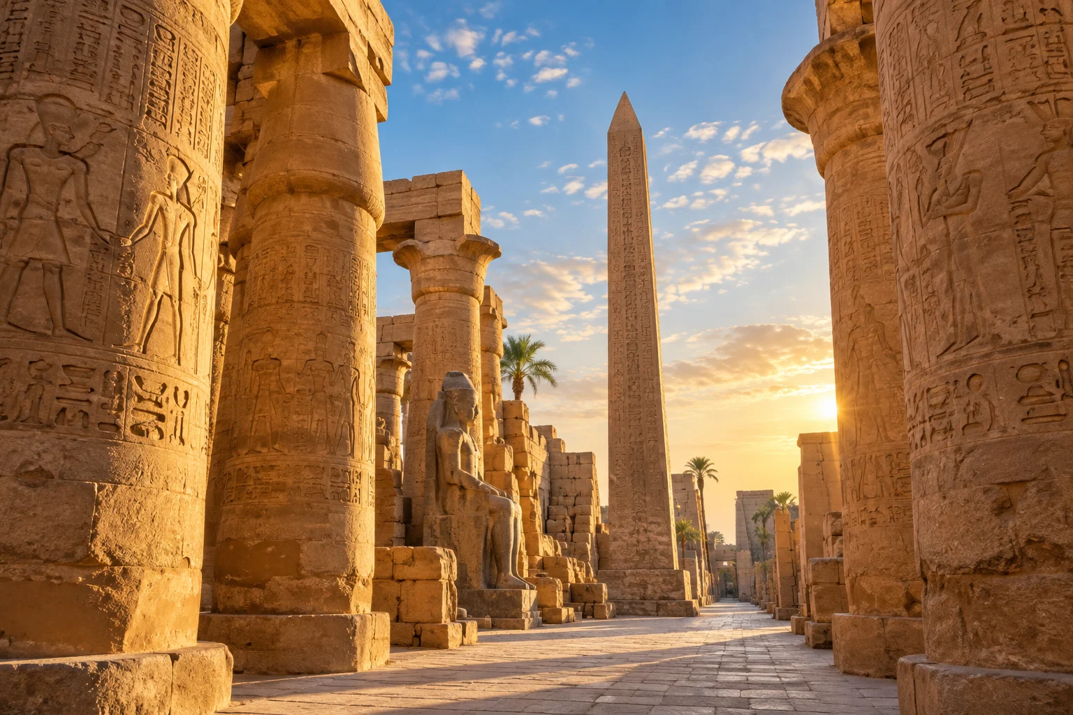 Karnak temple columns in Luxor
