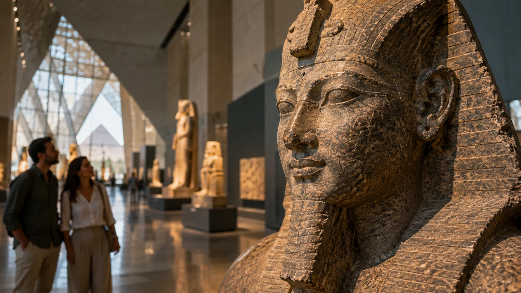 Detail of an ancient Egyptian royal sculpture